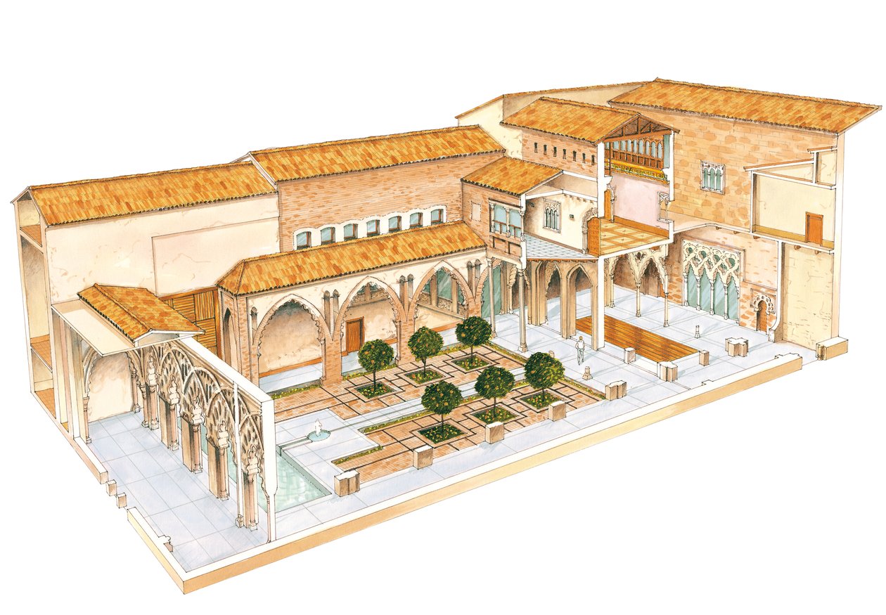 Aljaferia, Zaragoza, Spain. Islamic Palace. Santa Isabel Courtyard by Fernando Aznar Cenamor