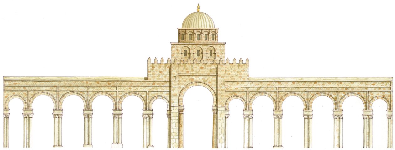 Mosque of Uqba, Kairouan, Tunisia, Main Façade by Fernando Aznar Cenamor