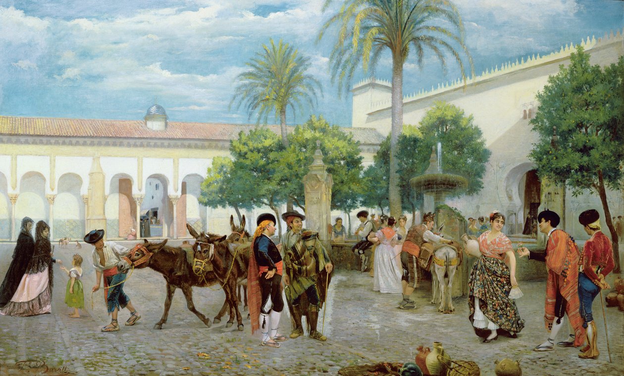 Market Day in Spain, 1877 by Filippo Baratti