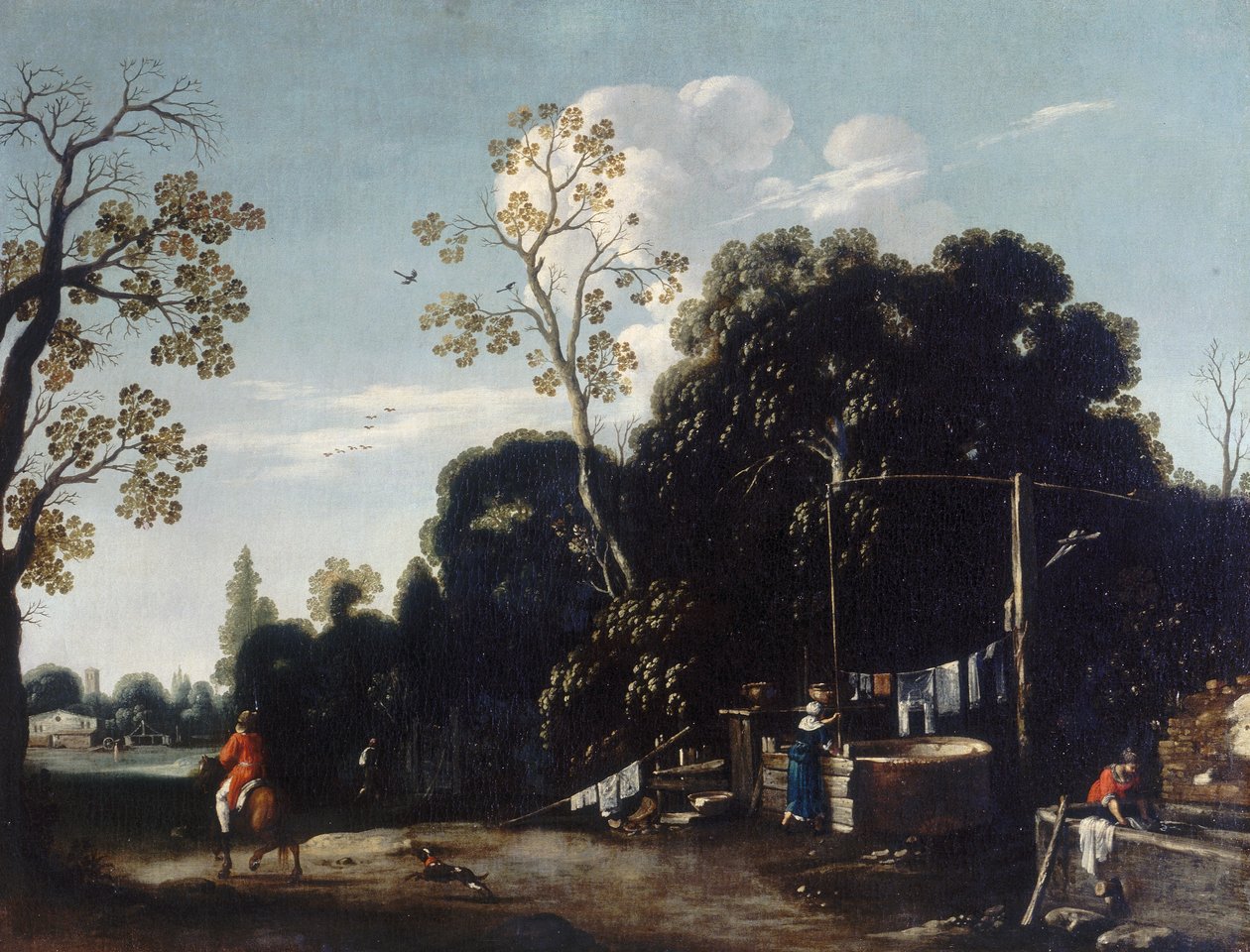 Landscape with Washerwomen by Filippo Napoletano