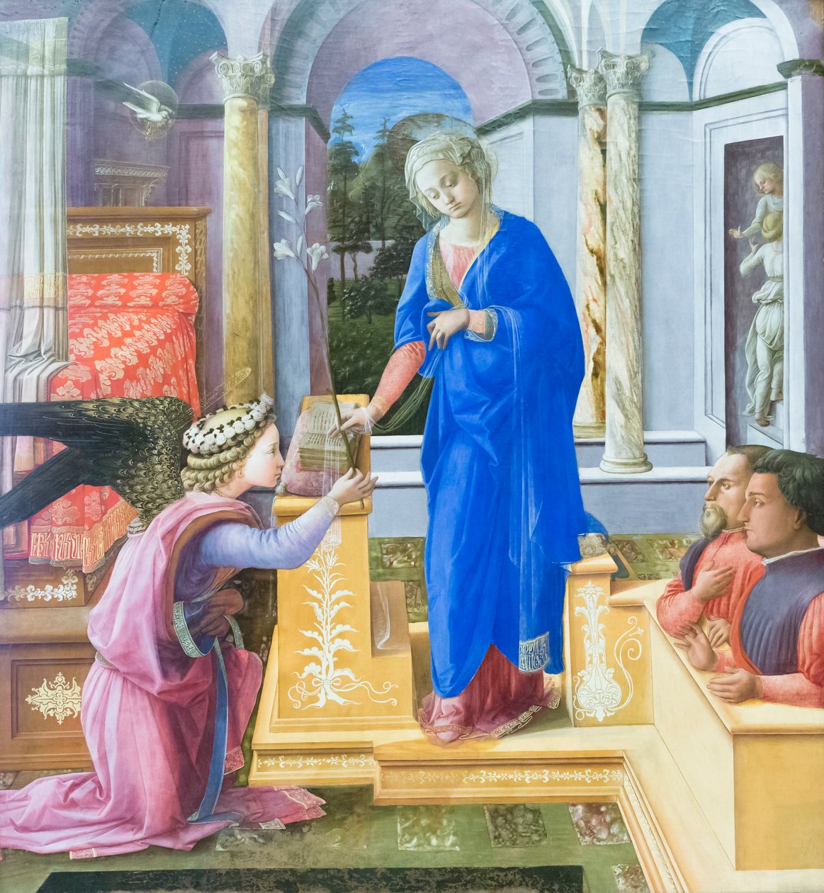 Annunciation with two donors by Filippo Lippi