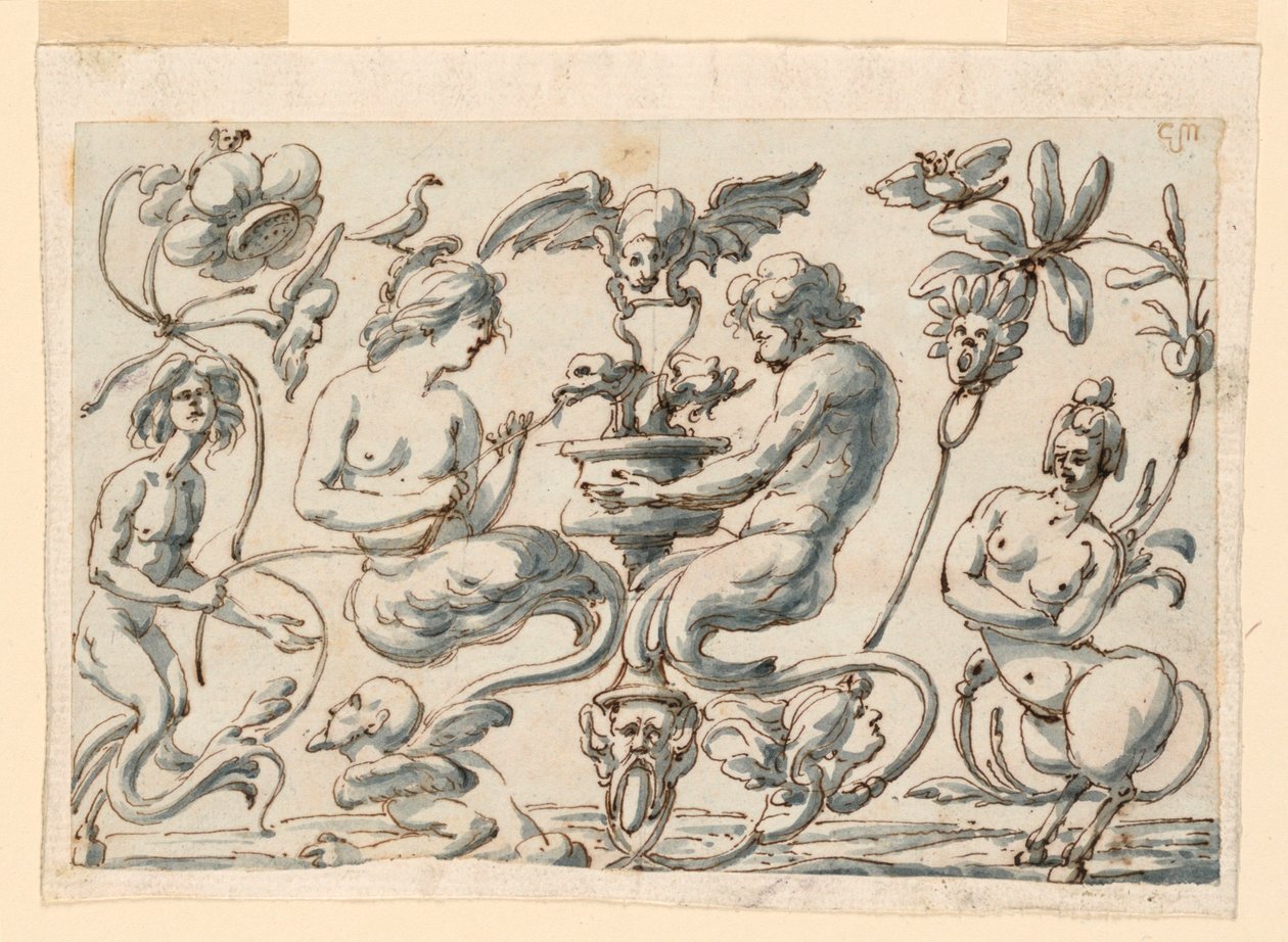 Grotesque for an Oblong Panel by Filippo Marchionni