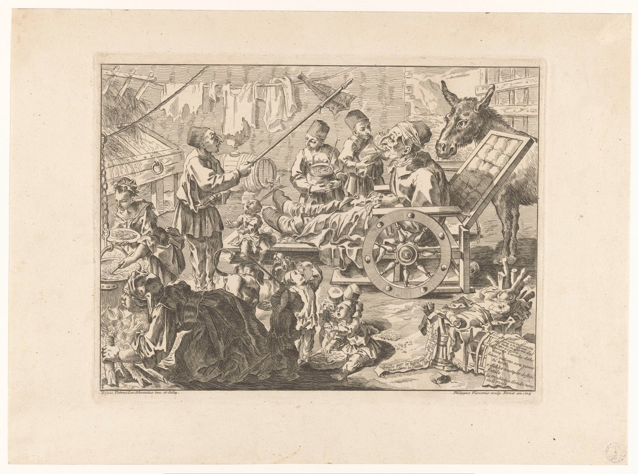 Pulcinella in a Mobile Chair by Filippo Vasconi