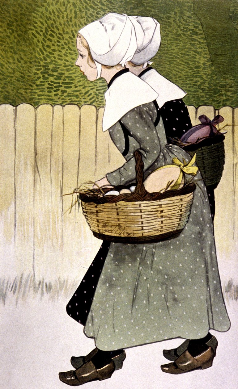 Maidservants carrying Easter eggs by Firmin Bouisset