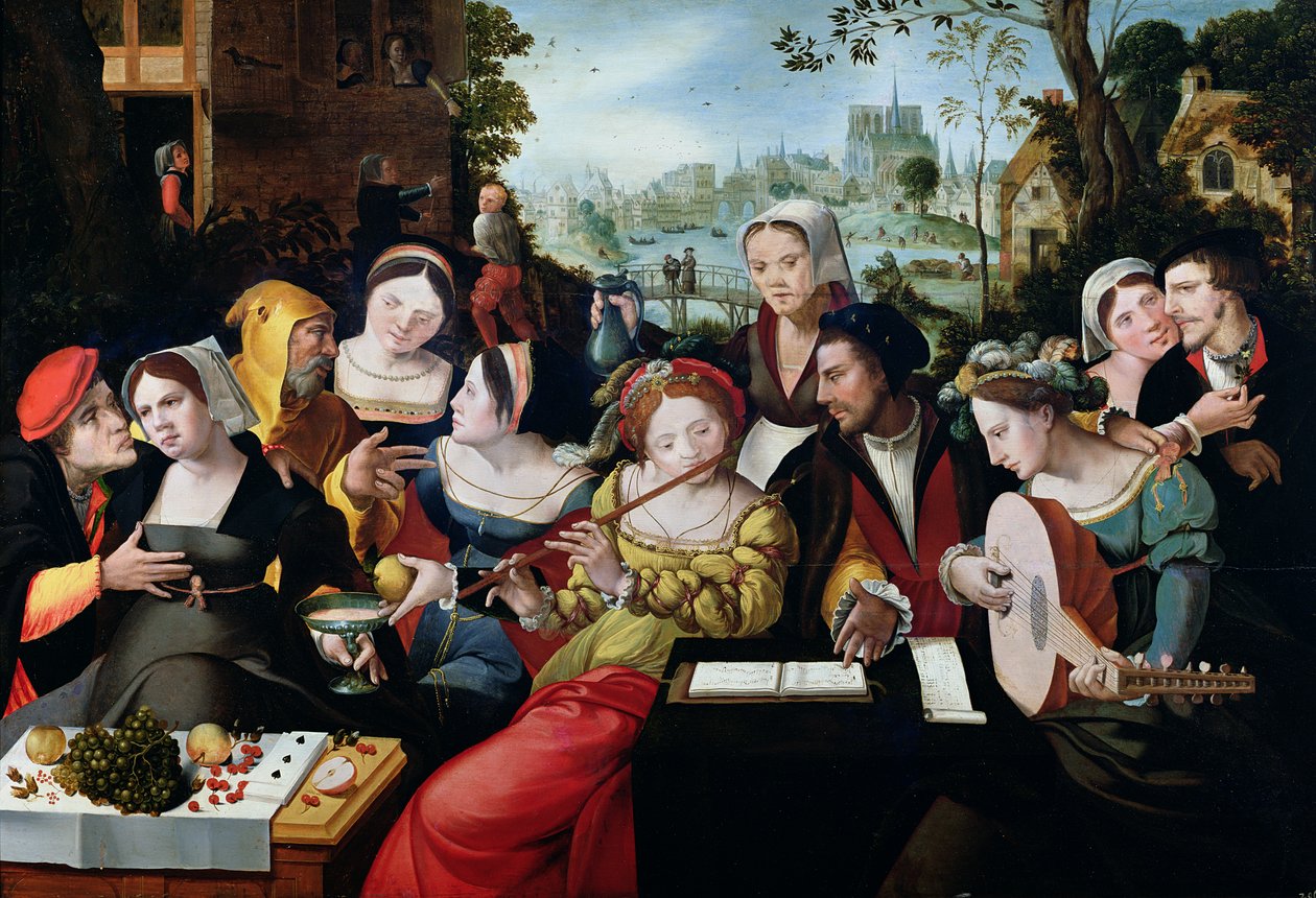 Scene Galante at the Gates of Paris by Flemish School