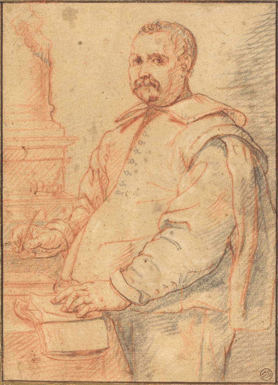 A Scholar Writing by Flemish 17th Century