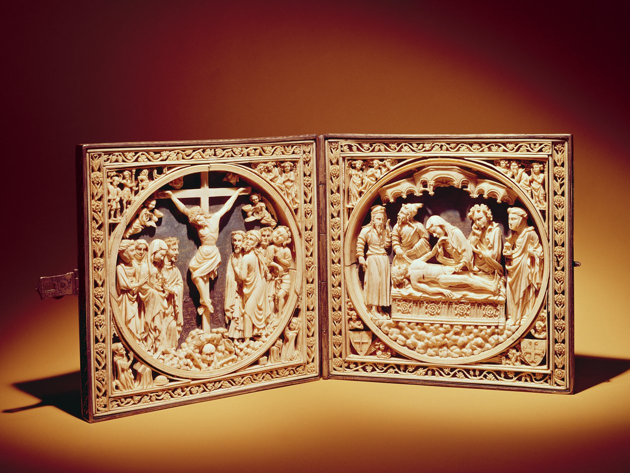 Crucifixion and Entombment, c.1400 by Flemish School
