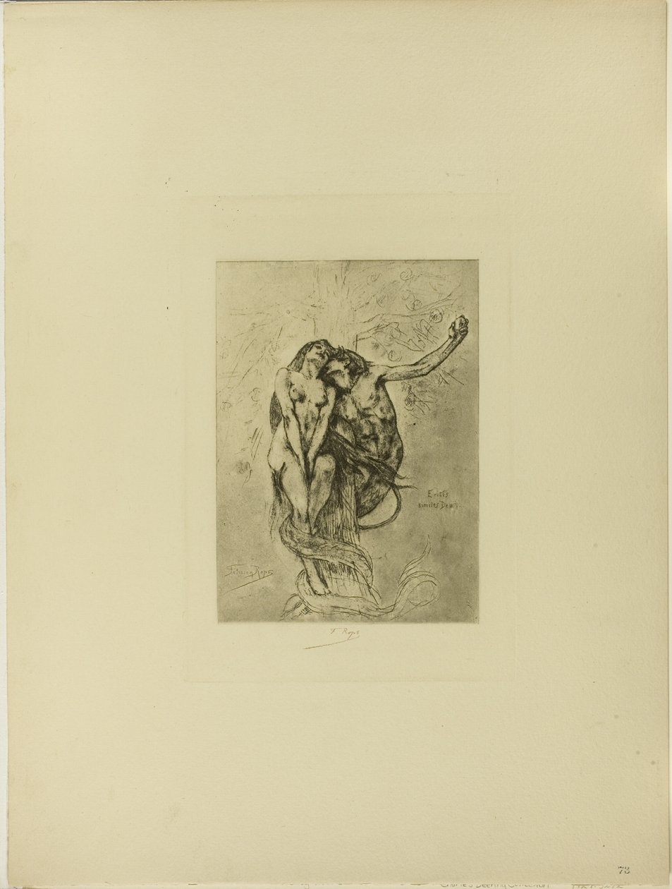 Temptation or the Apple by Félicien Rops