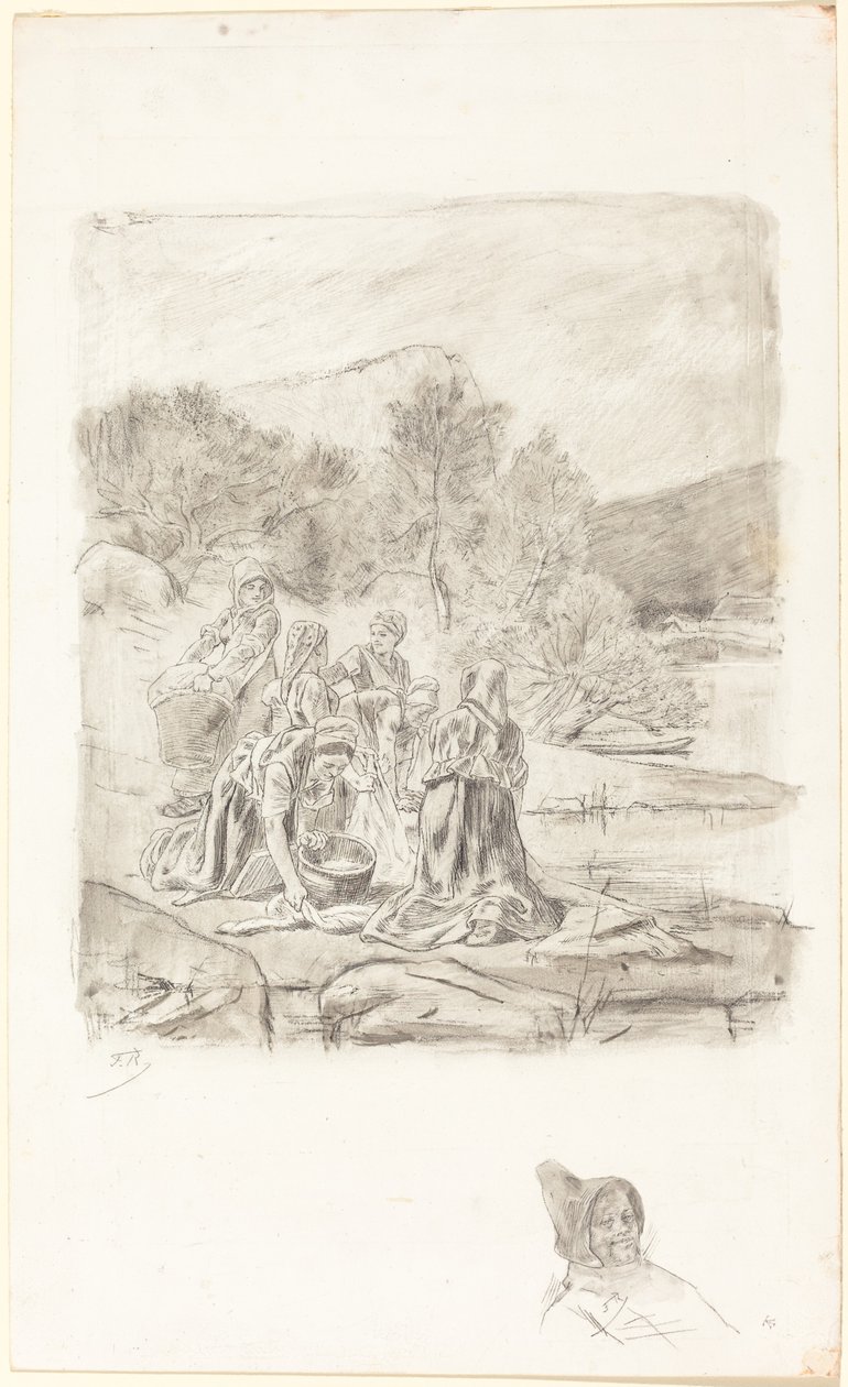 Washerwomen, c.1884-1887 by Félicien Rops