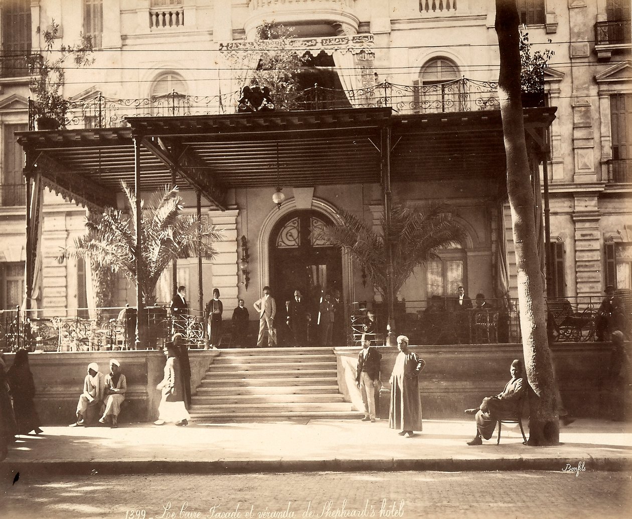 Entrance to Hotel Shepheard in Cairo by Félix Bonfils