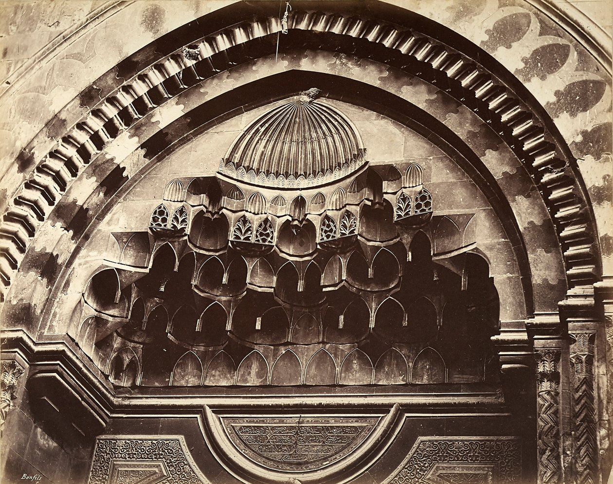 Relief of a niche, Egypt by Félix Bonfils