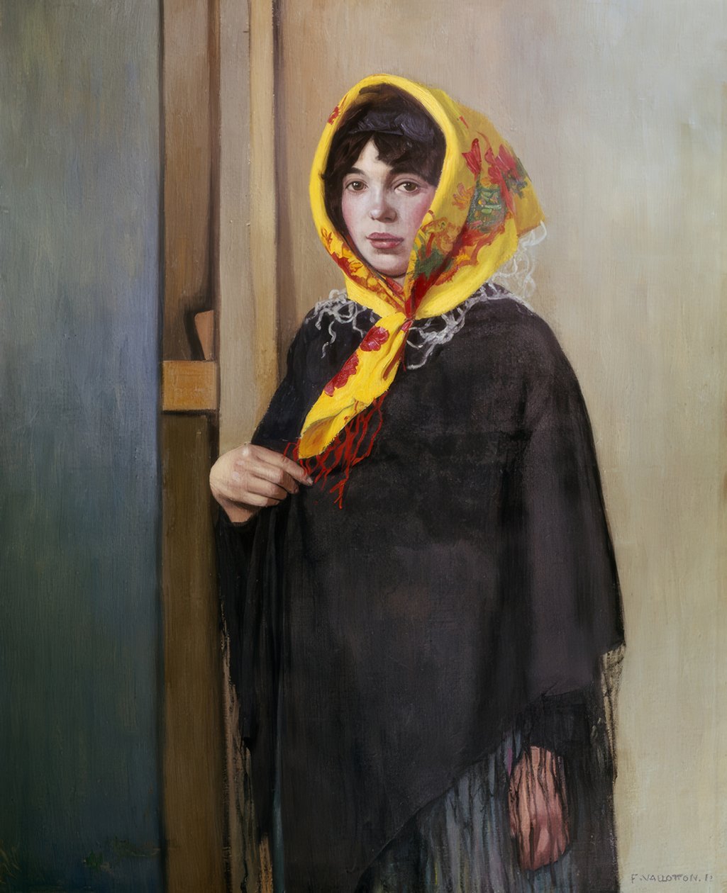 Young Woman with Yellow Cloth by Félix Vallotton