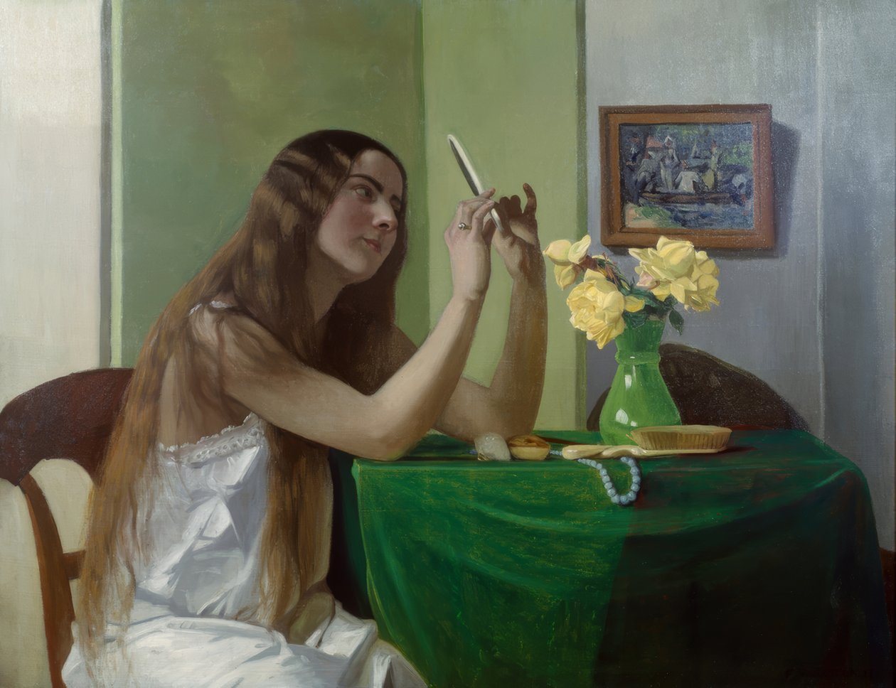 Young Girl with Mirror by Félix Vallotton