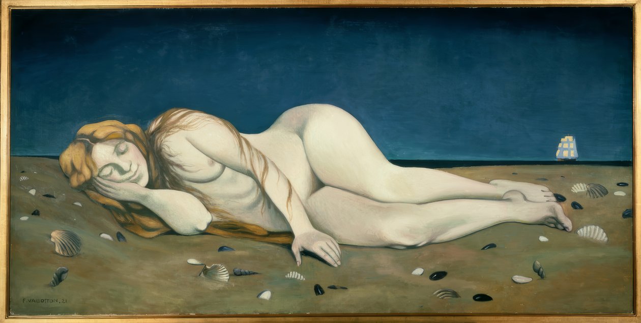 Sleeping Bather on the Sand by Félix Vallotton