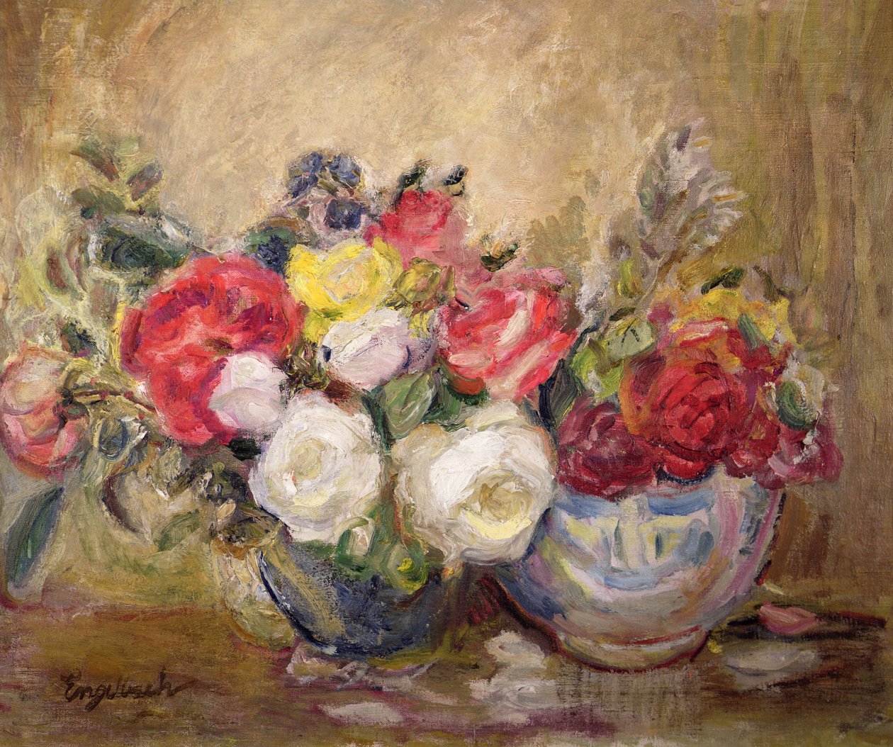 Roses in Two Bowls by Florence Ebgelbach