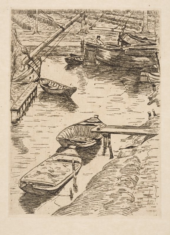 Ships in a Canal by Floris Verster