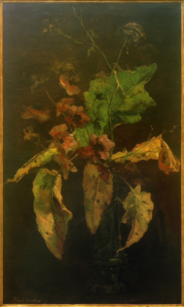 Anemones and Leaves by Floris Verster