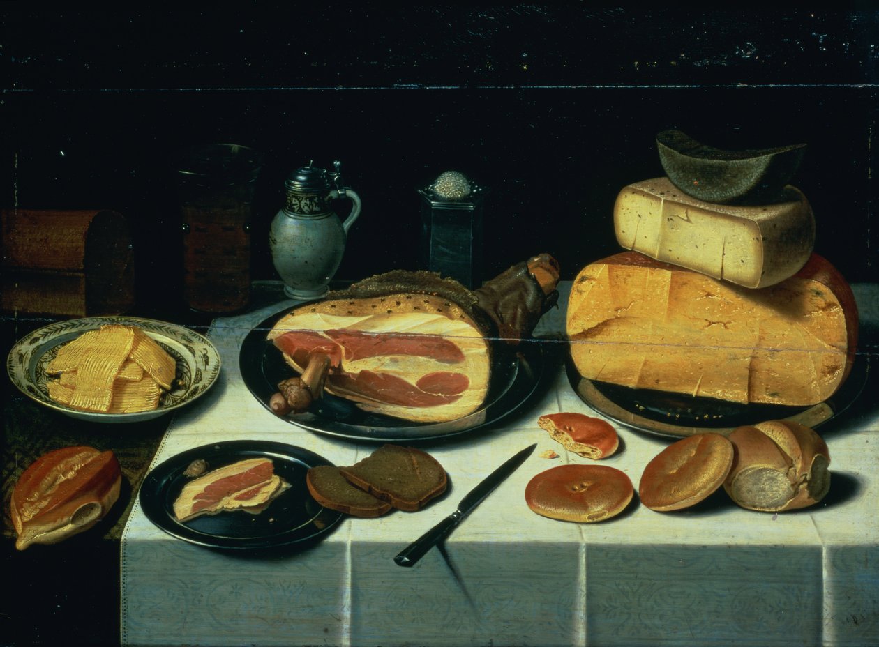 Still Life with a Ham by Floris Gerritsz van Schooten