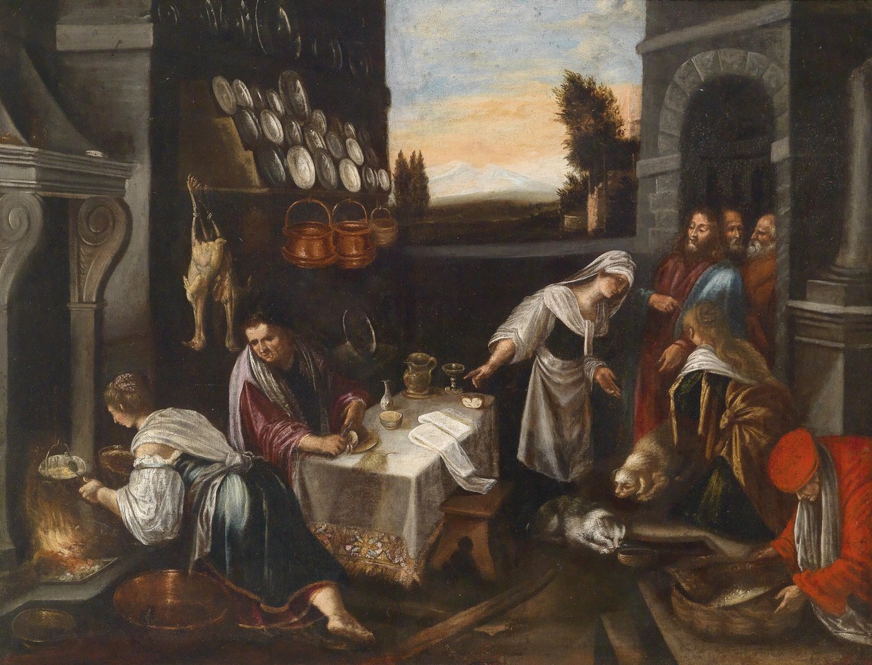 Christ in the House of Martha and Mary by Follower of Jacopo Bassano