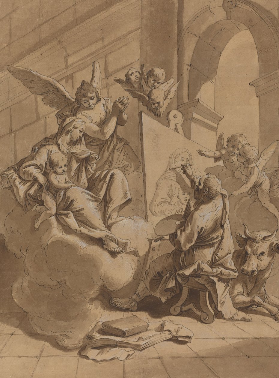 Saint Luke Painting the Virgin by Follower of Francesco Fontebasso