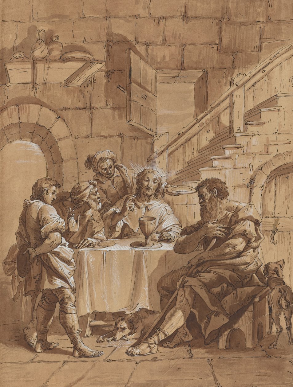 Supper at Emmaus by Follower of Francesco Fontebasso