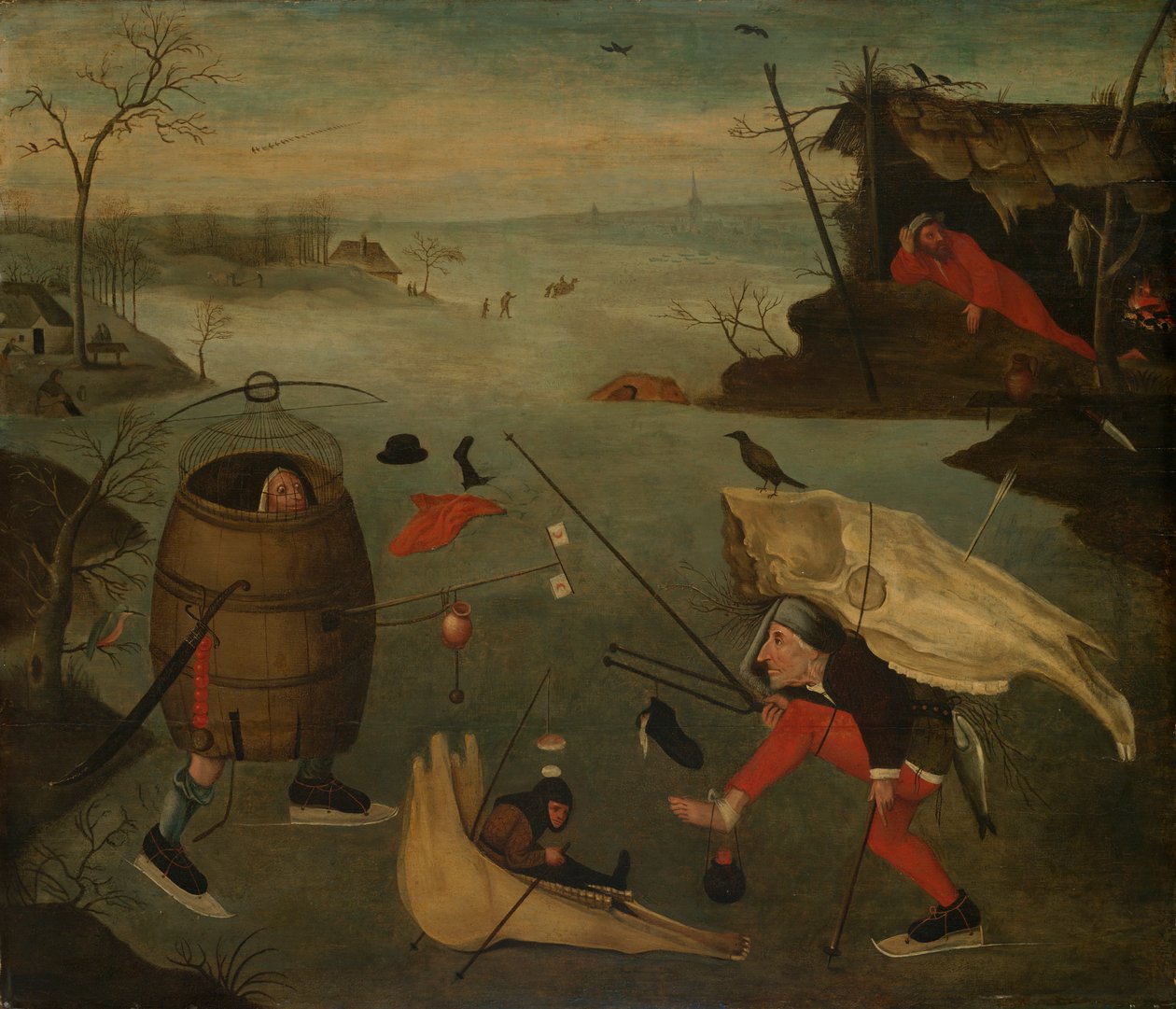 Grotesque Duel on the Ice by Follower of Hieronymus Bosch