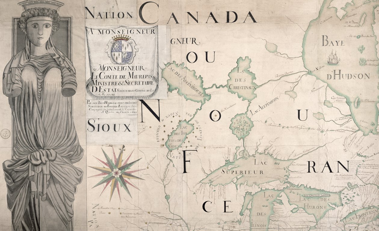 Map of Nouvelle-France (Canada) 1699 by Fonville