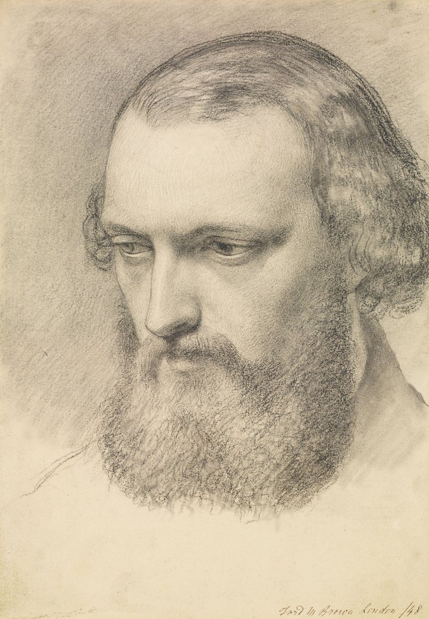 Portrait- Head Study of Daniel Casey (Three-quarter View) by Ford Madox Brown