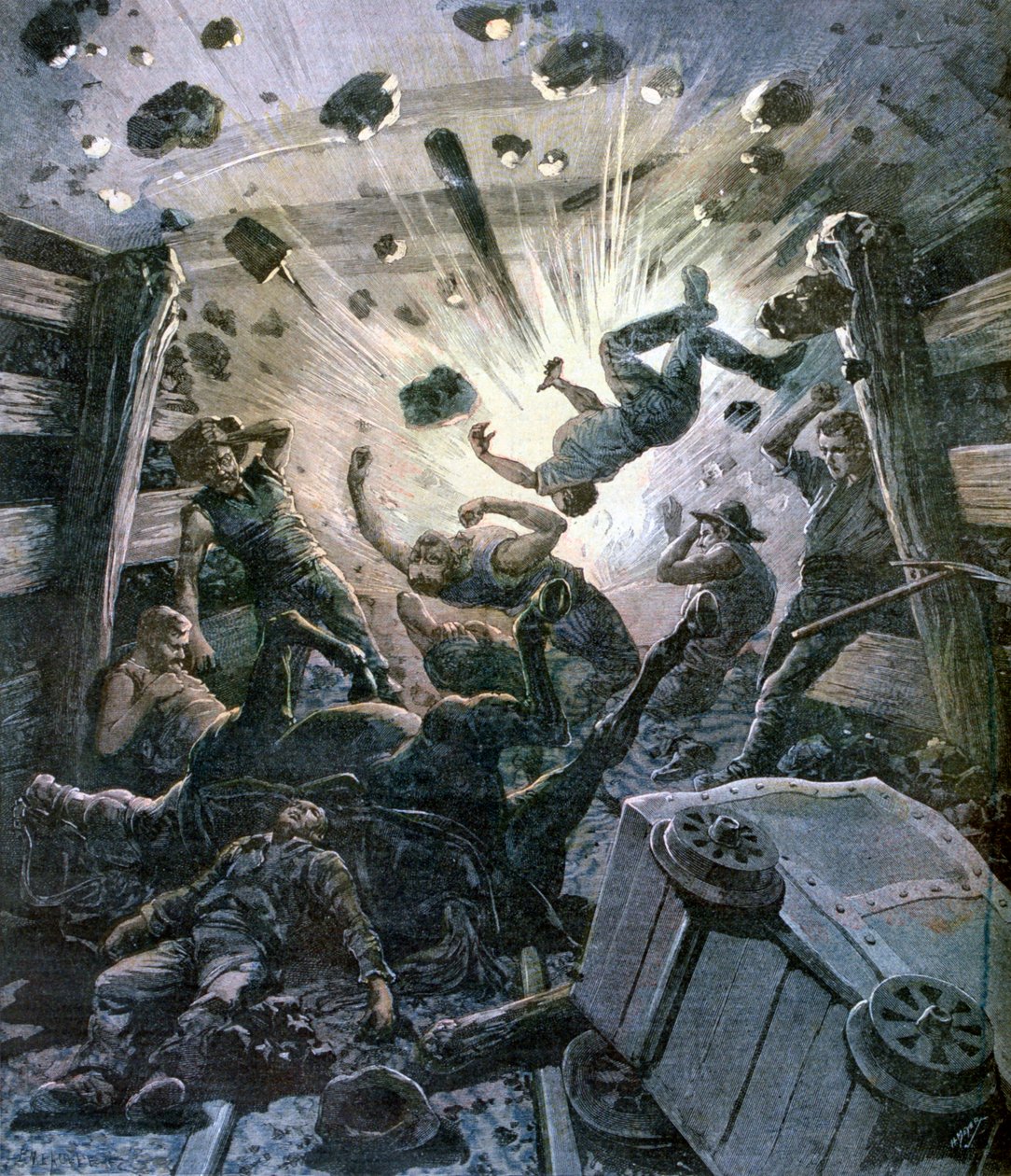 A Firedamp Explosion, France by Fortuné Méaulle