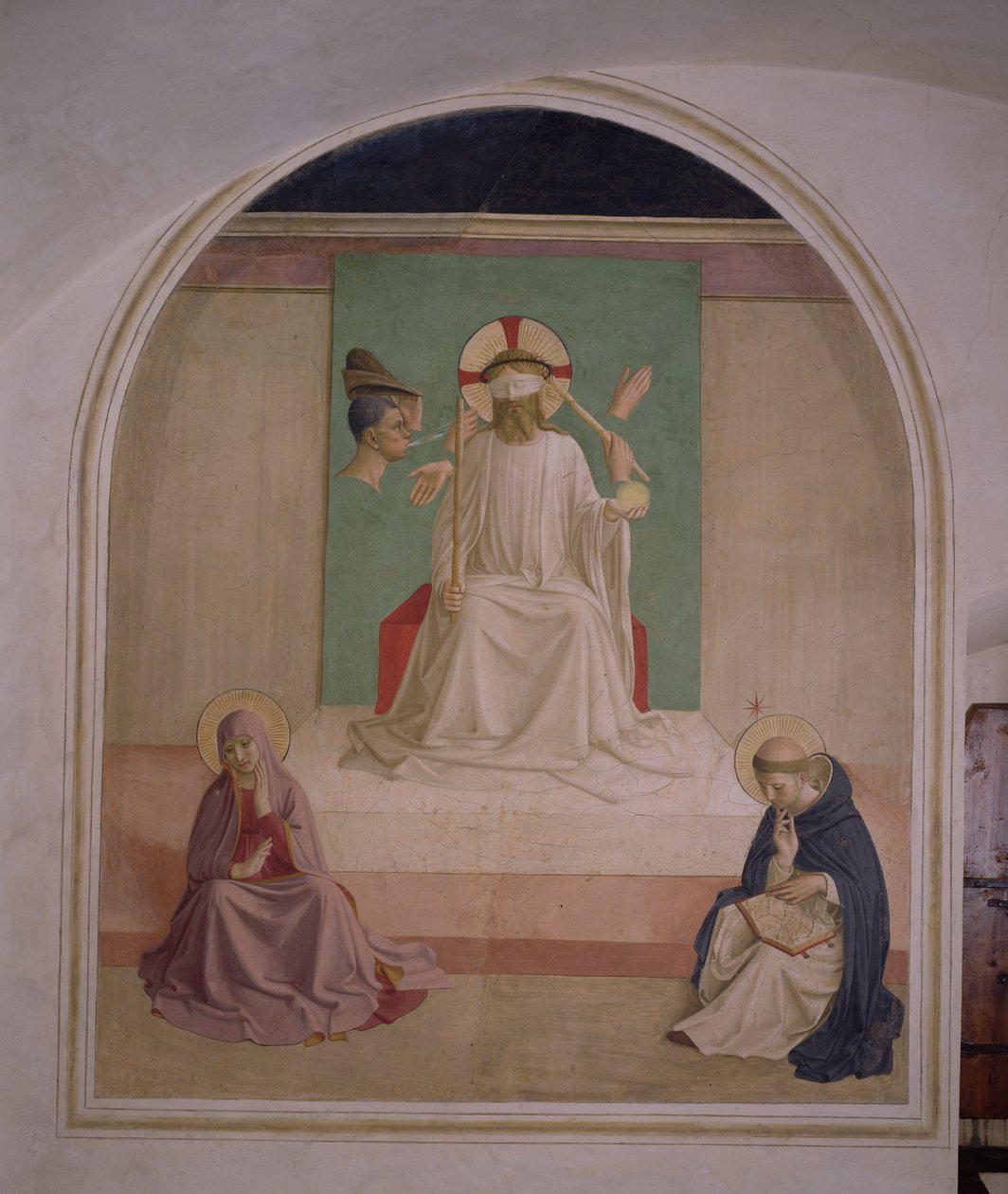 The Mocking of Christ with the Virgin and St. Dominic, 1442 by Fra Angelico