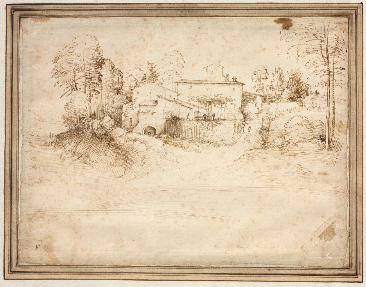 Farmhouse on the Slope of a Hill by Fra Bartolommeo