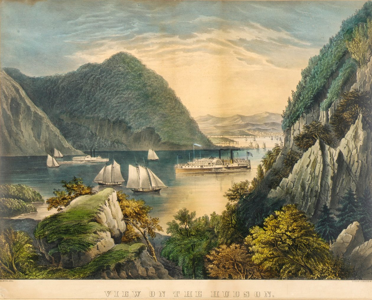 View of the Hudson by Frances Flora Bond Palmer