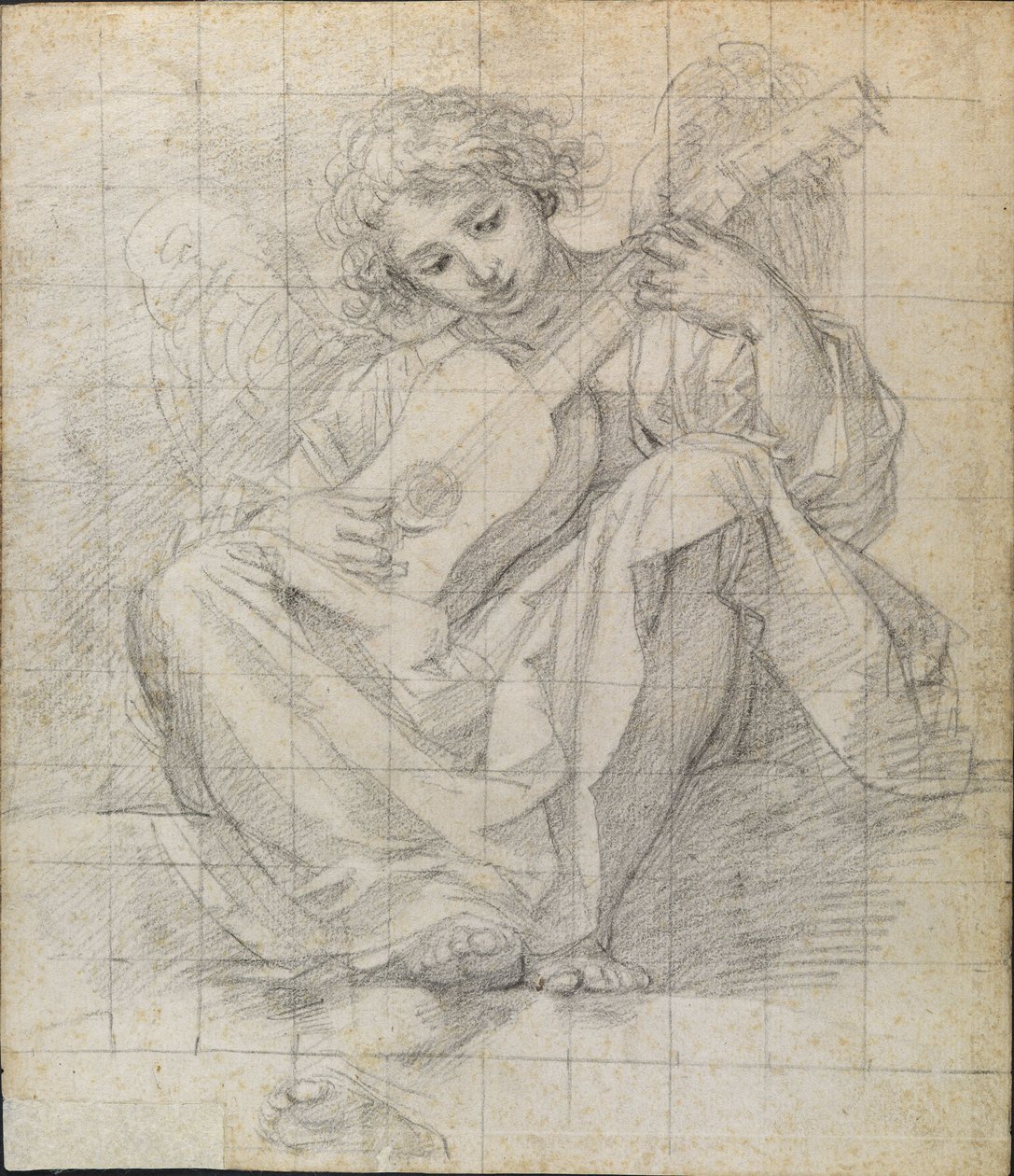 Angel Playing Lute by Francesco Albani