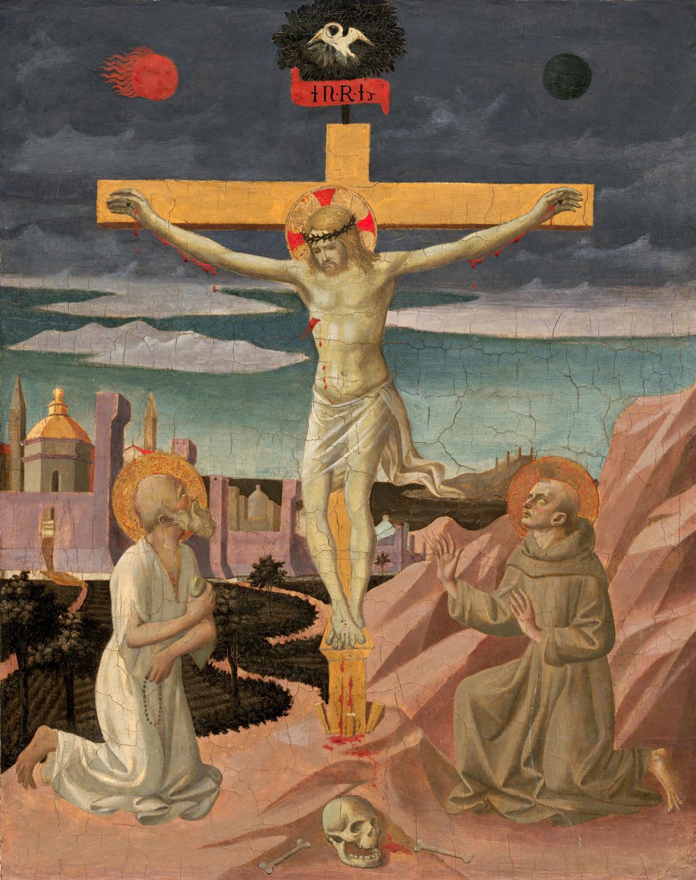 Christ on the Cross, Adored by Saint Jerome and Saint Francis by Francesco Pesellino
