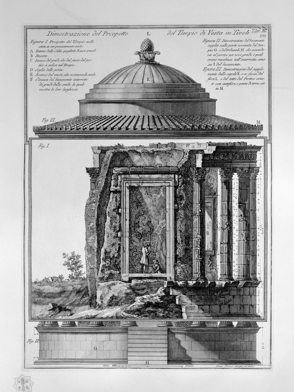 Demonstration of the Prospect of the Temple of Vesta in Tivoli by Francesco Piranesi