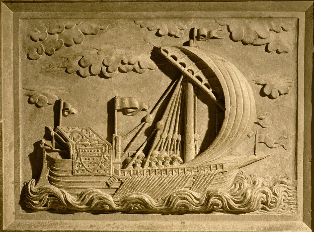 Detail of a Venetian Warship from the Mausoleum of Girolamo Michiel by Francesco Segala