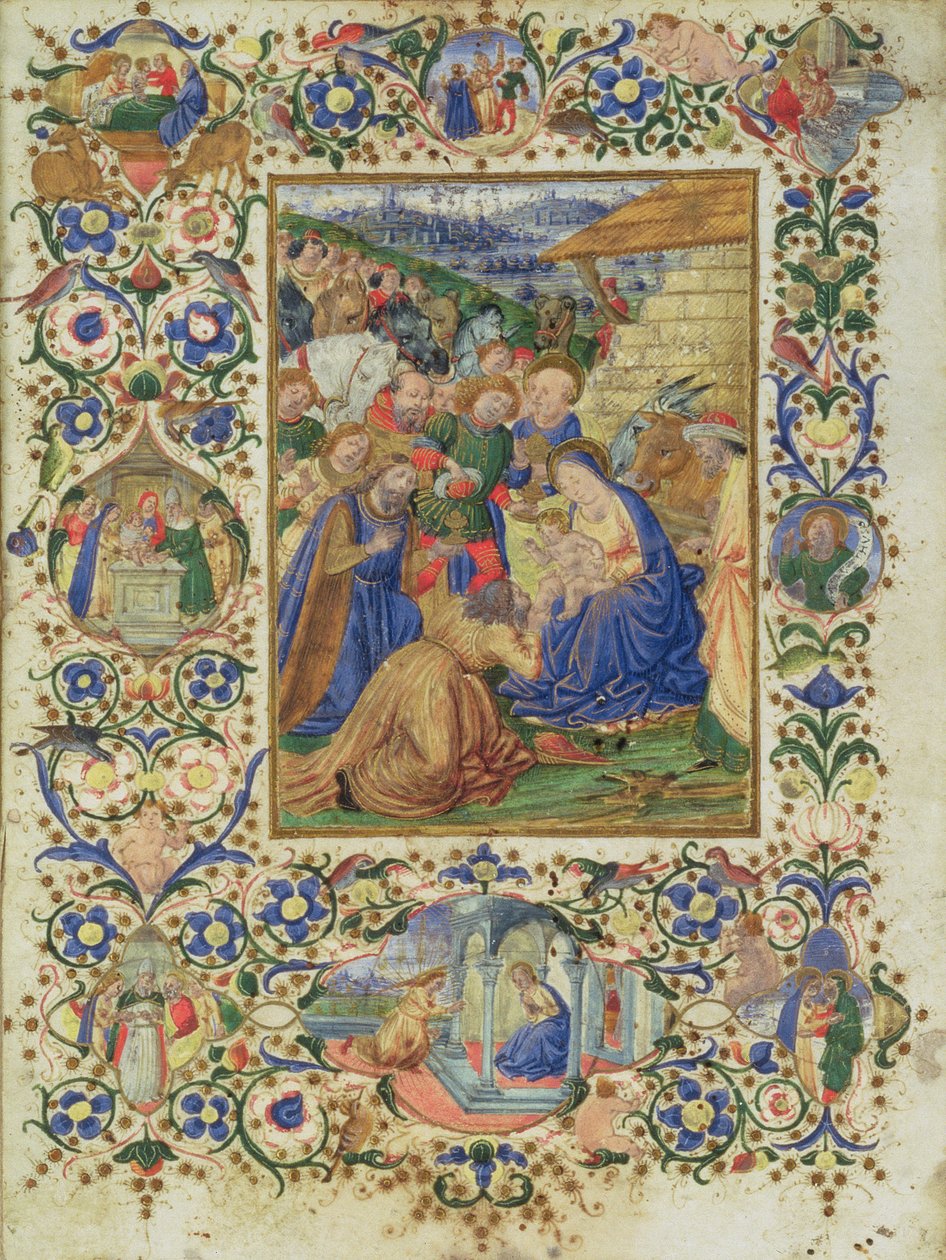 The Adoration of the Magi Surrounded by Medallions Depicting Episodes from the Life of the Virgin and a Prophet by Francesco d