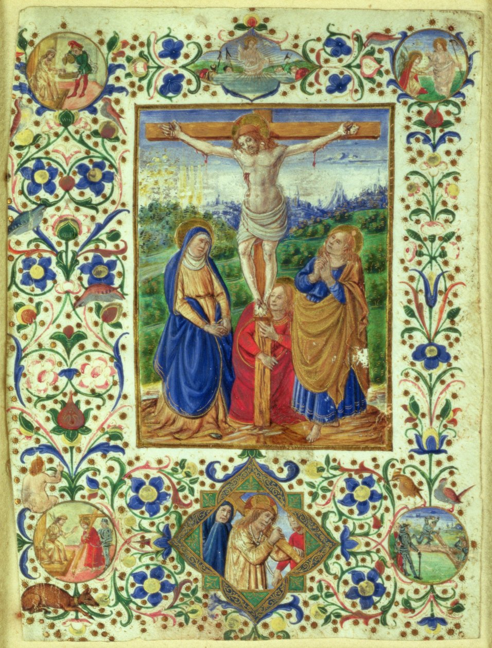 The Crucifixion surrounded by six medallions depicting six episodes from the Passion of Christ by Francesco dAntonio del Chierico