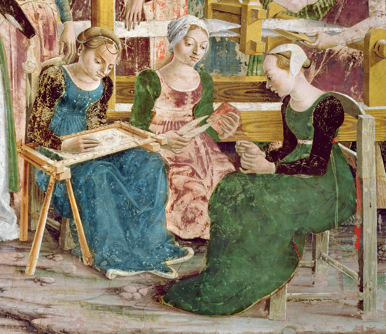 Needleworkers (detail) by Francesco del Cossa