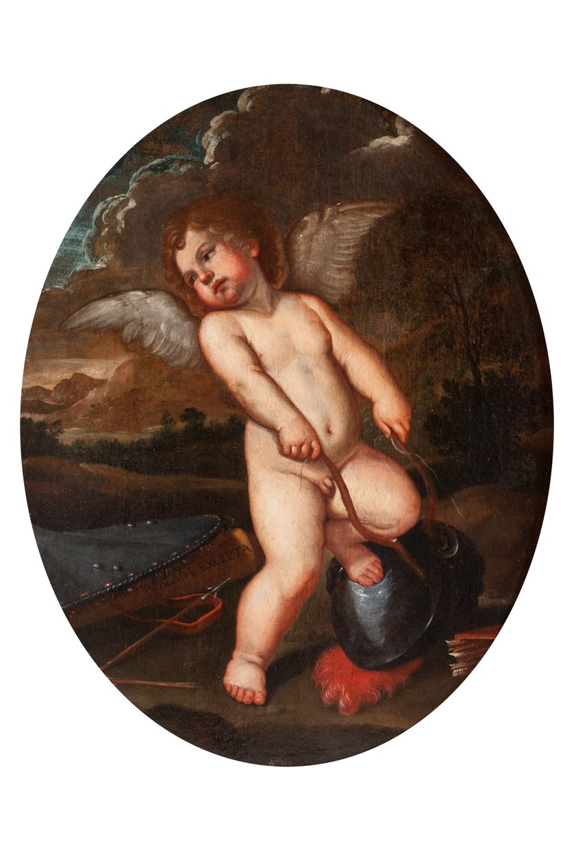 Winged Putto breaking Minerva