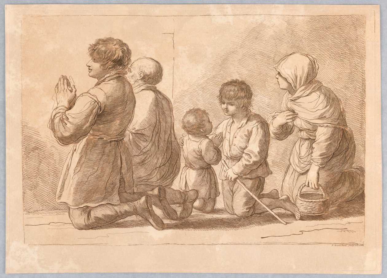 A Family Praying by Francesco Bartolozzi