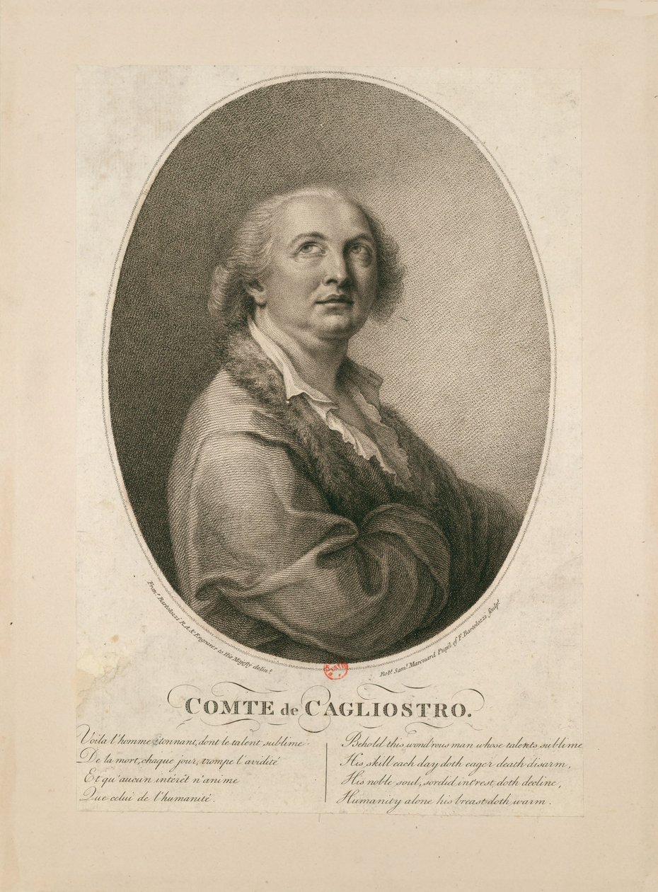 Count Alessandro di Cagliostro 1743-1795 by Francesco Bartolozzi