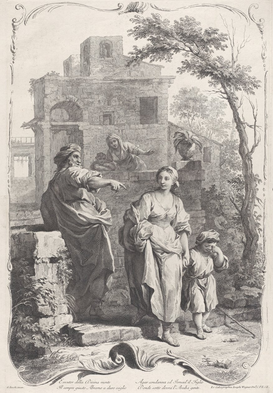Hagar Sent into the Wilderness by Francesco Bartolozzi