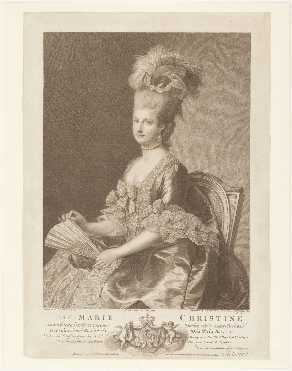 Portrait of Maria Christina of Austria by Francesco Bartolozzi