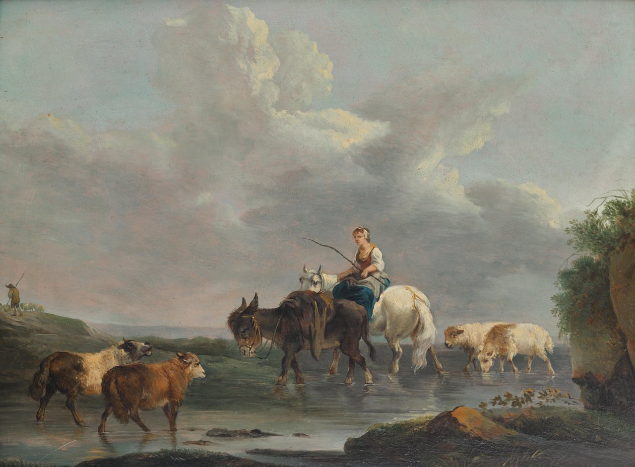 Shepherdess by the Stream by Francesco Casanova