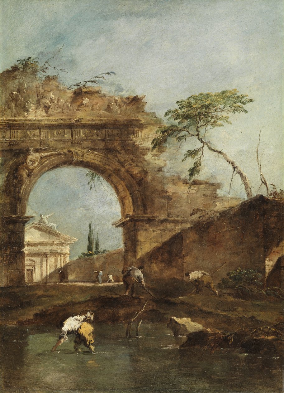 Landscape - Capriccio by Francesco Guardi