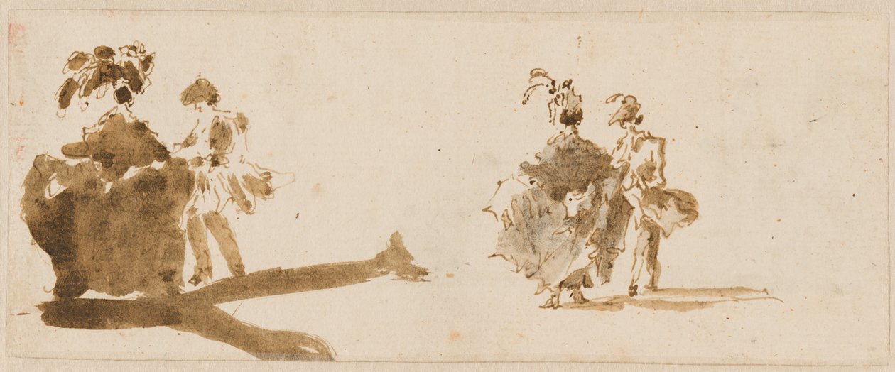 Two Elegant Couples [verso] by Francesco Guardi