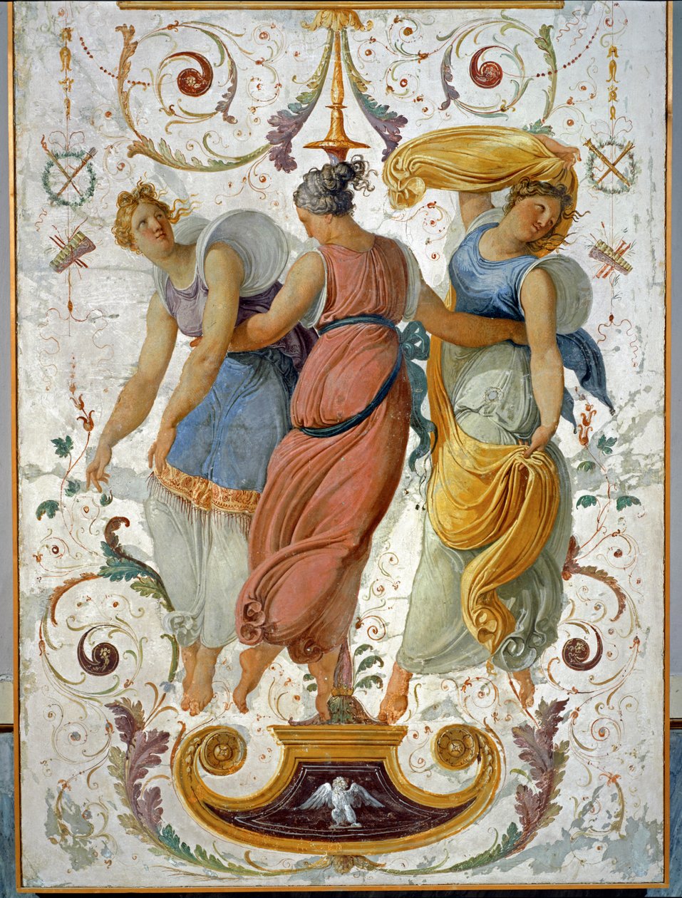 Fresco of Three Dancing Girls by Francesco Hayez