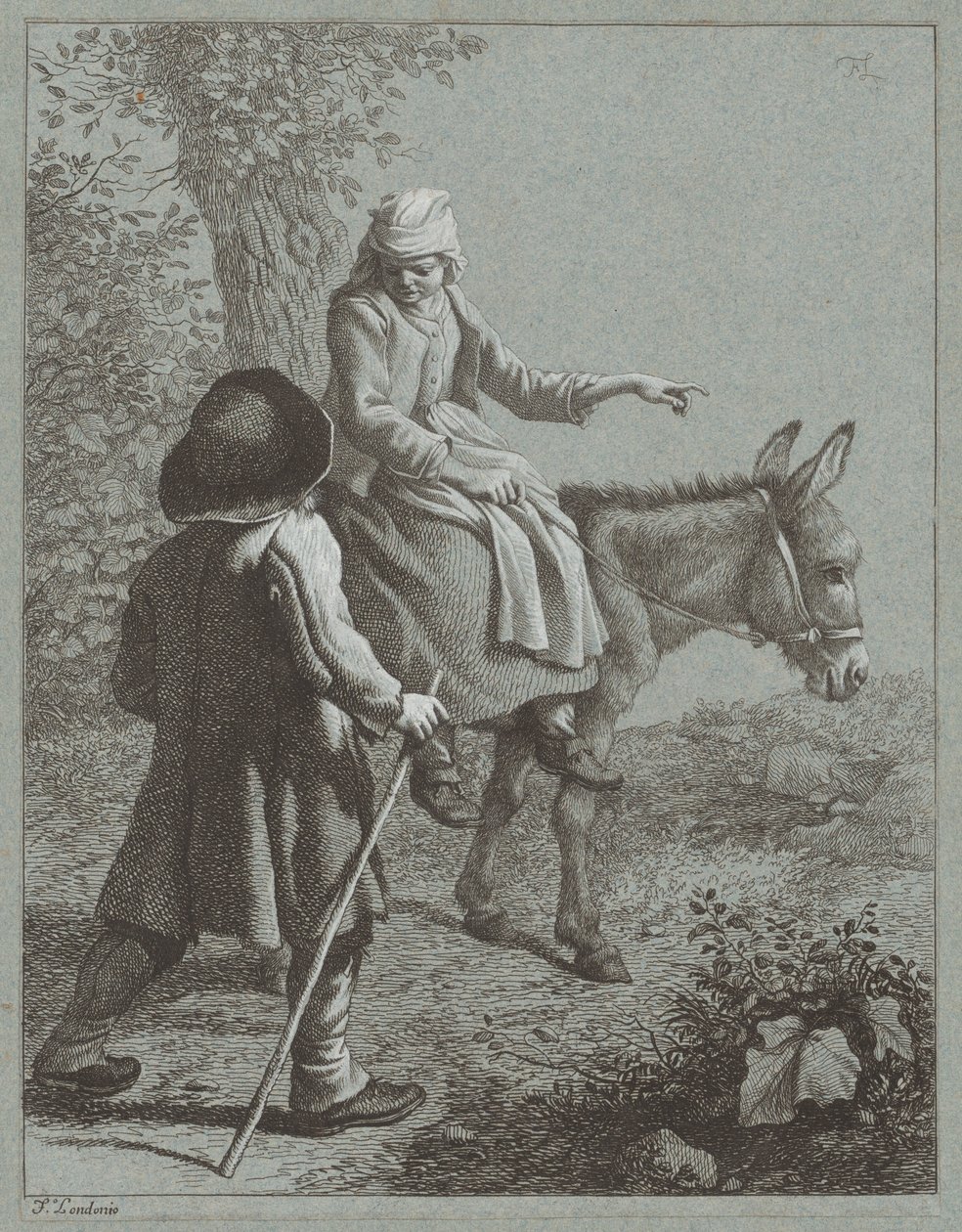 Boy and Girl with a Donkey, 1764 by Francesco Londonio