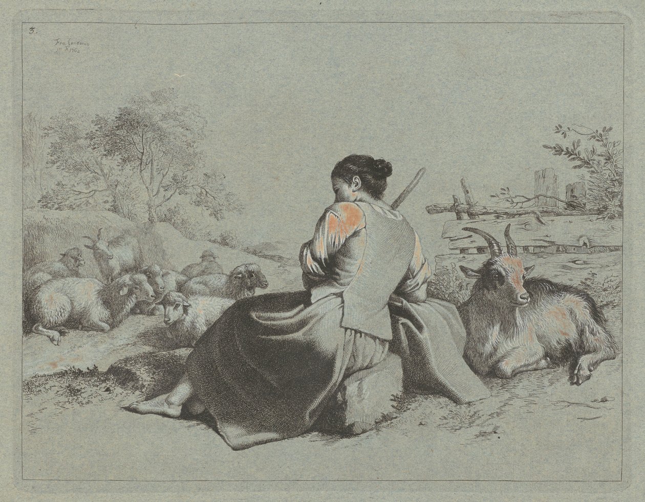 Seated Shepherdess, 1762 by Francesco Londonio